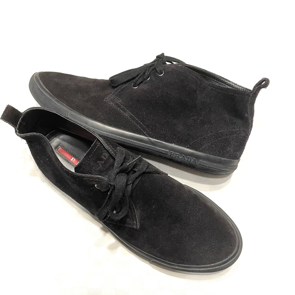 Mens Prada suede sneaker boots
